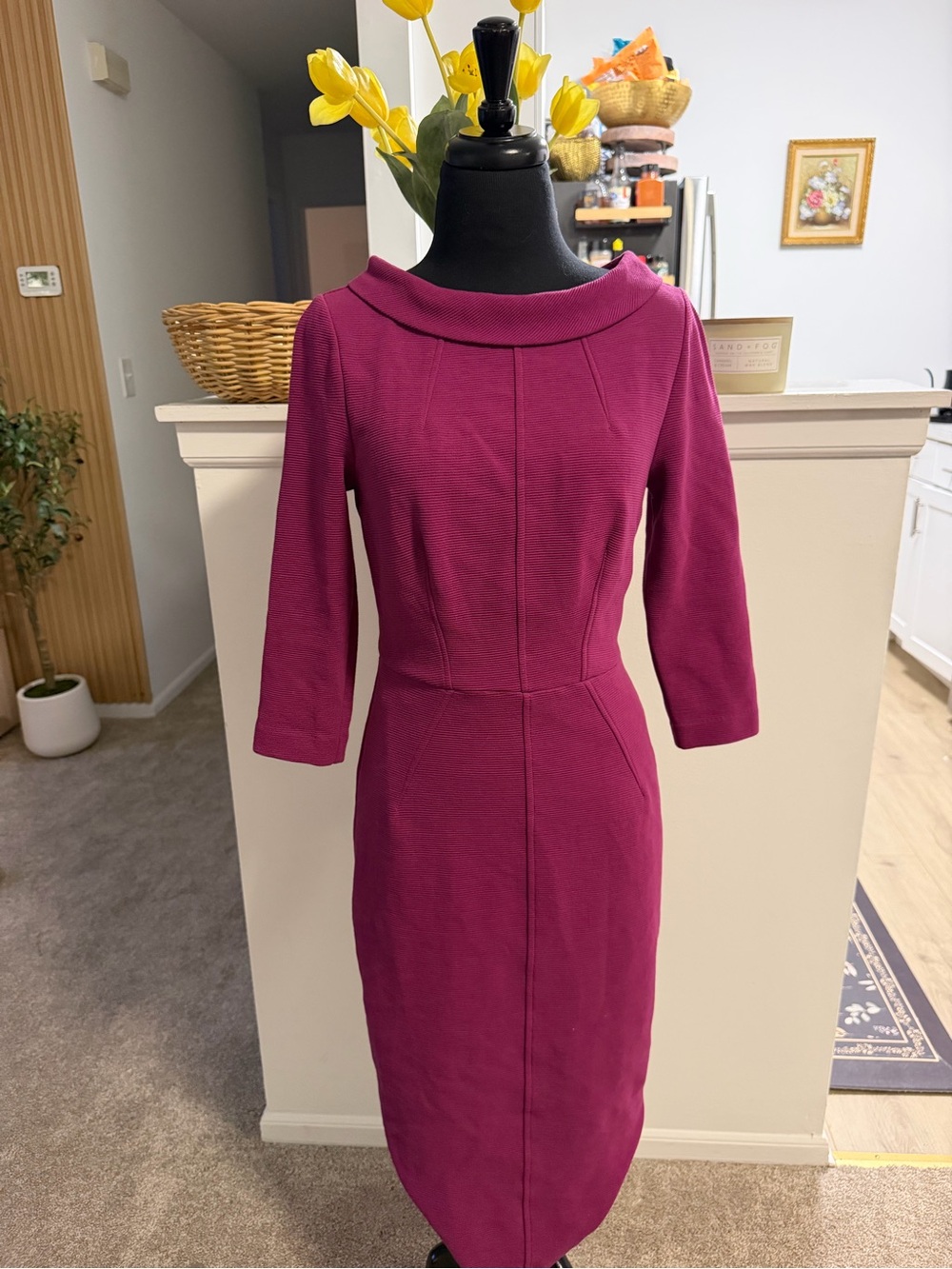 Boden Magenta Midi Sheath Dress